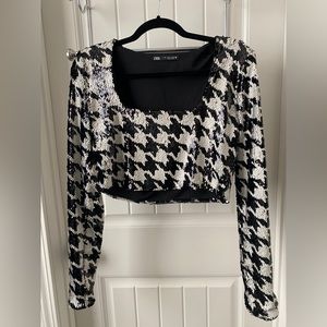 Zara sequin midriff top Medium